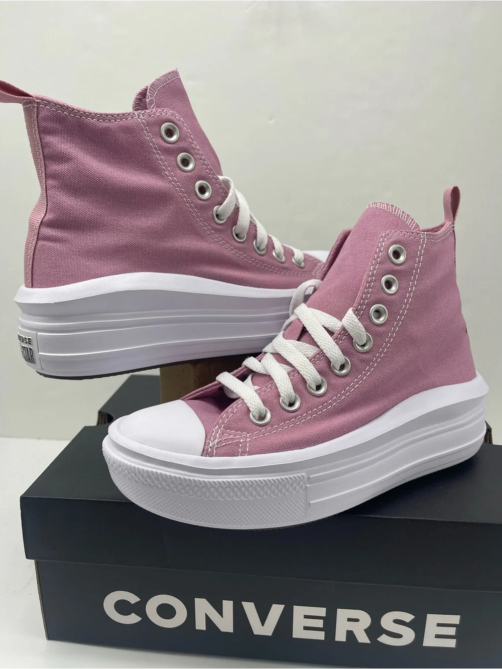 Converse CTAS MOVE HI CLIFFSIDE ROSE/WHITE/BLACK A13128C Platform Sneakers